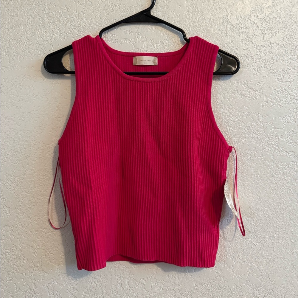 Altard state ribbed thick pink tank top